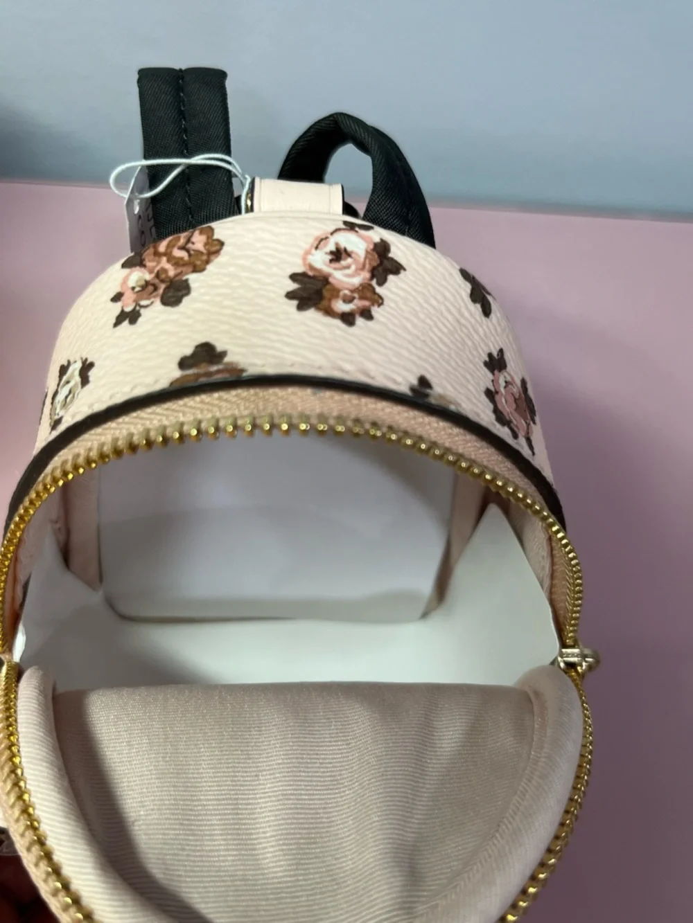 NWT Coach Pink Floral Mini Backpack Keychain Charm🩷 - Picture 6 of 10